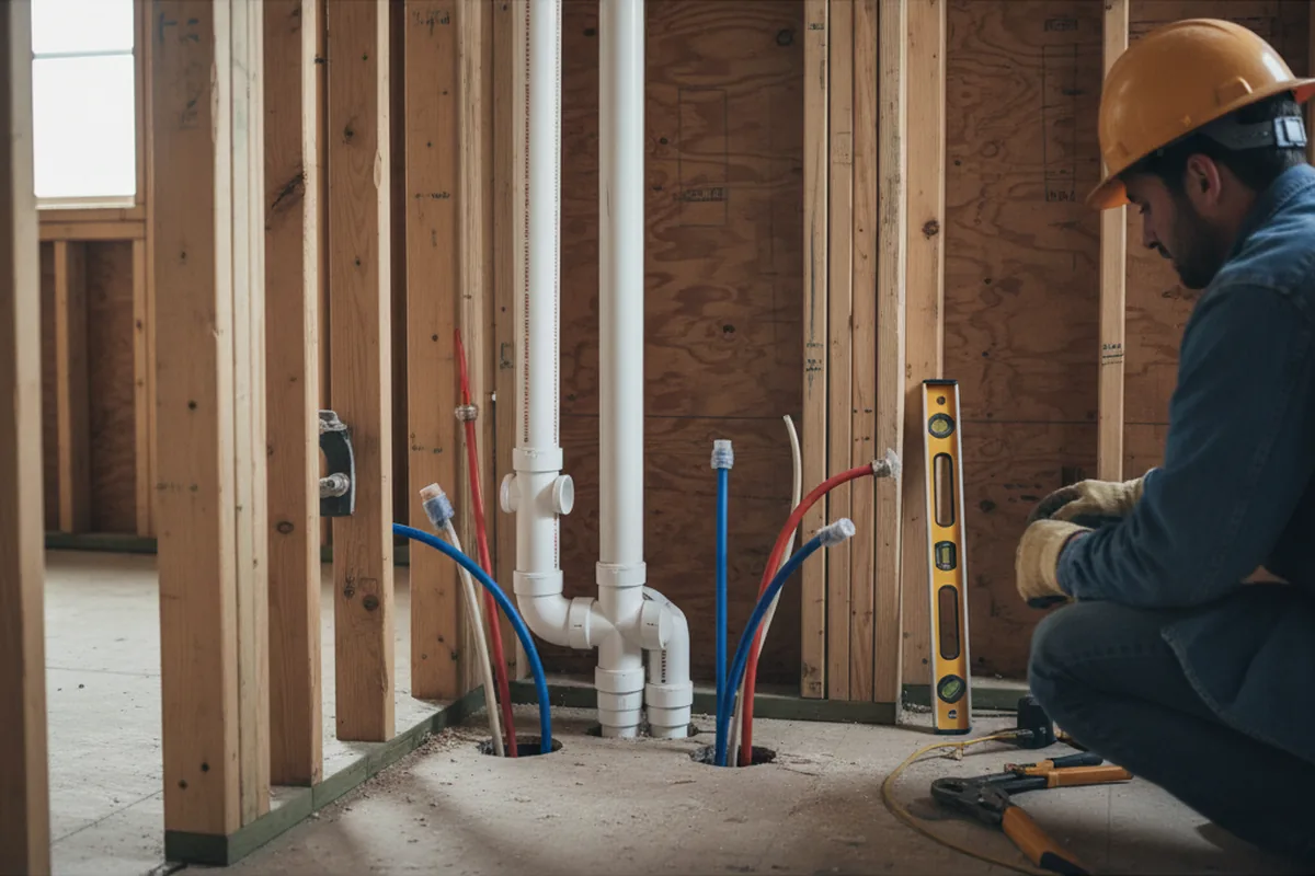 Drain and supply rough-in during Toilet Repair and Installation in Brisbane